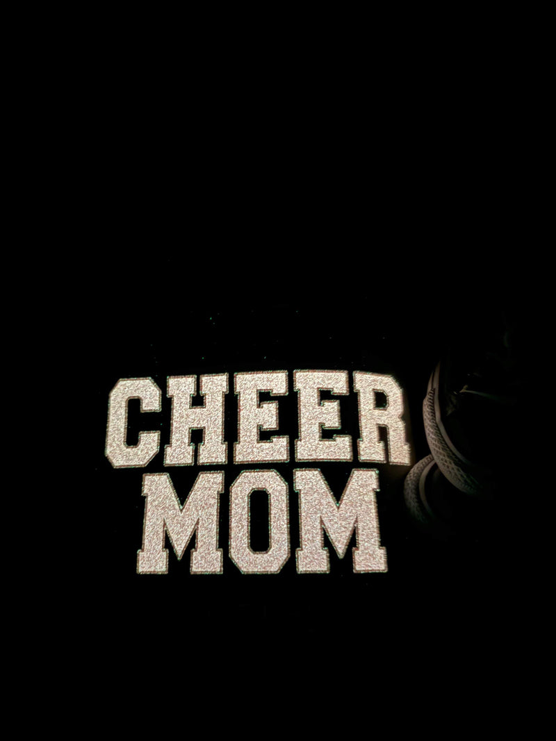 Cheer Mom Glitter Embroidery Glows In The Dark