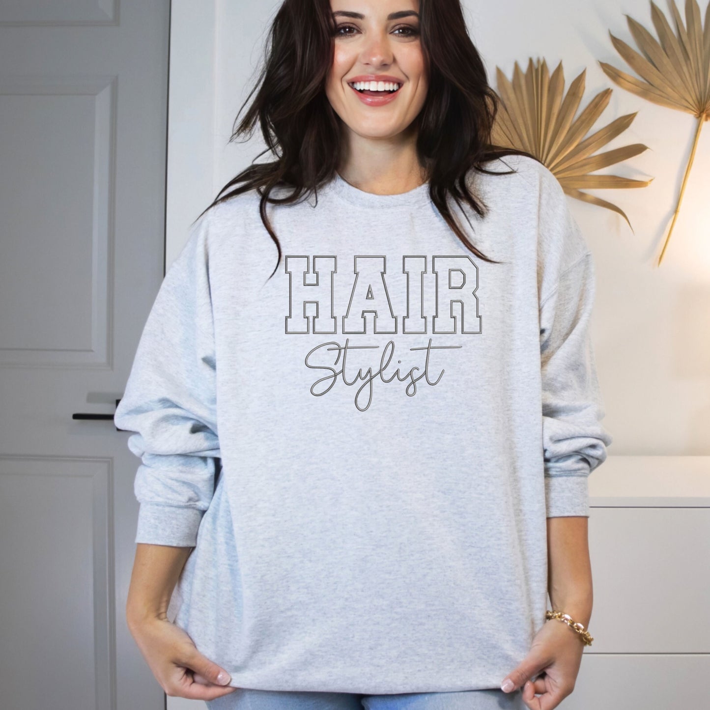 Hair Stylist Embroidered With Sleeve