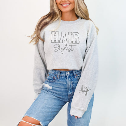 Hair Stylist Embroidered With Sleeve