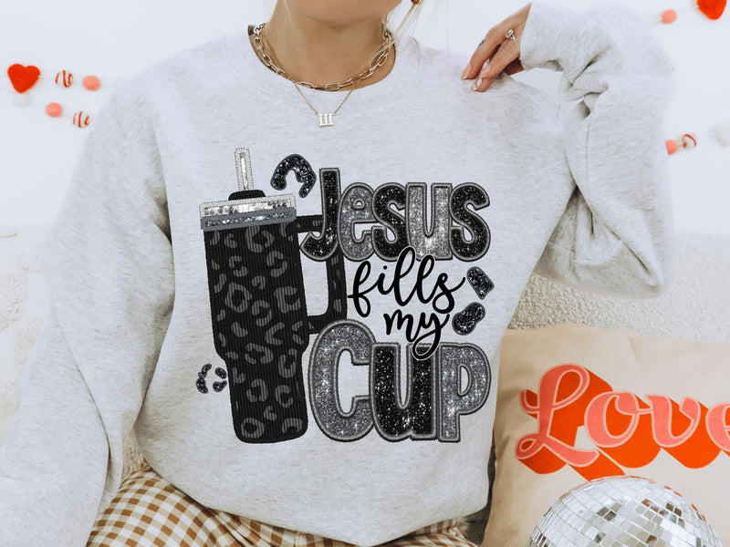 Jesus Fills My Cup Black And White