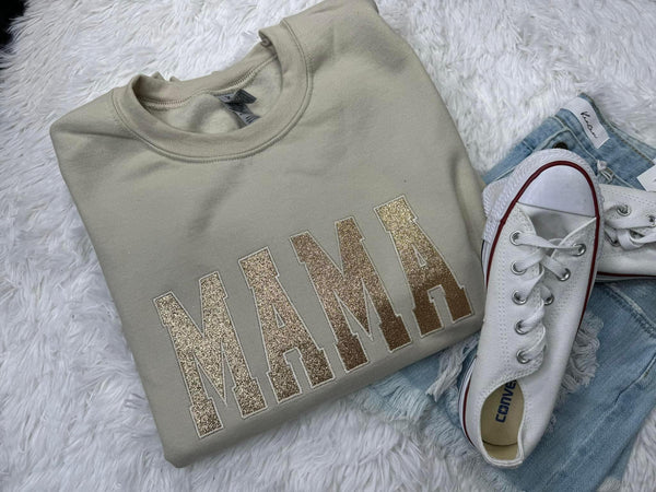 MAMA Champagne Glitter Embroidery