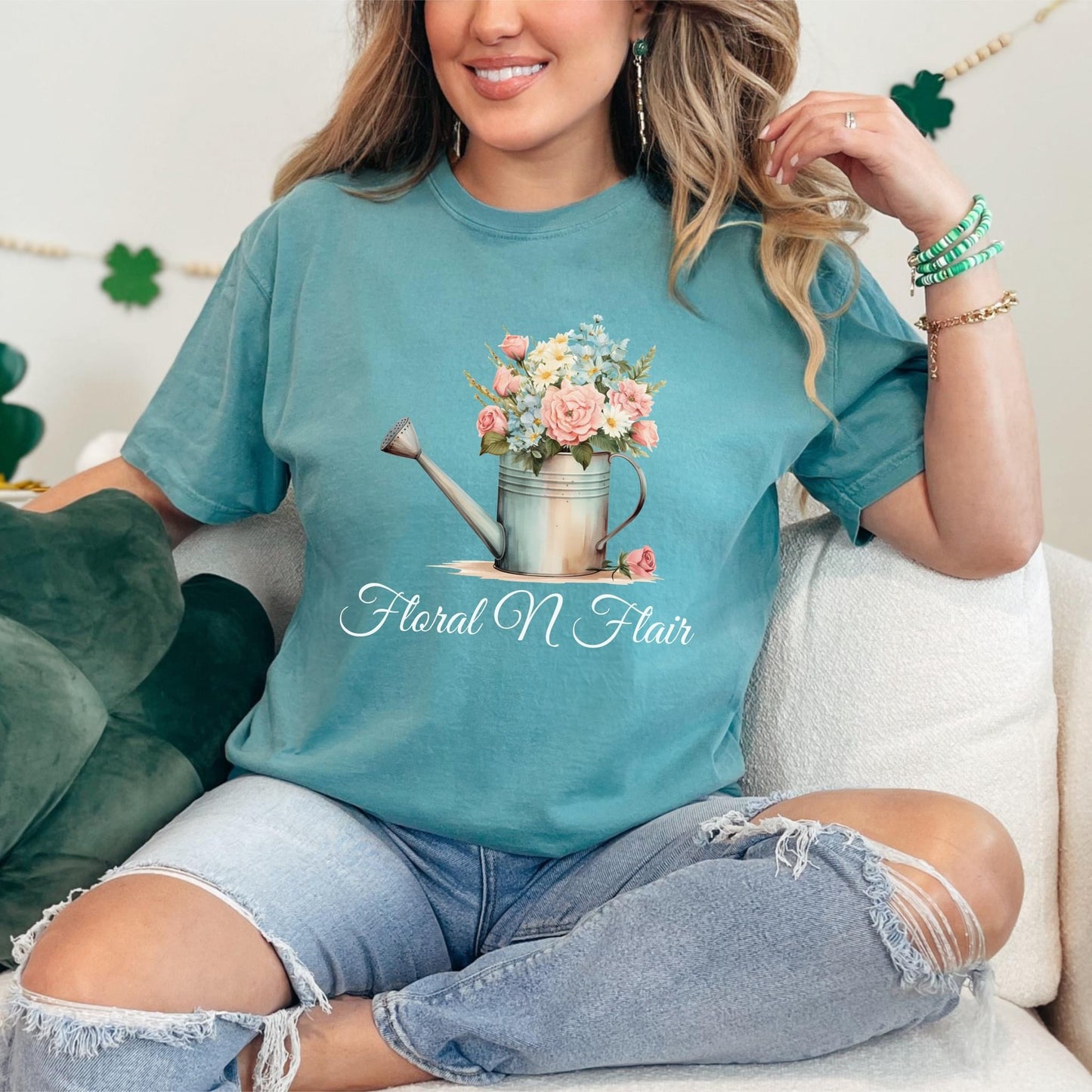 Floral N Flair Watering Can Comfort Colors