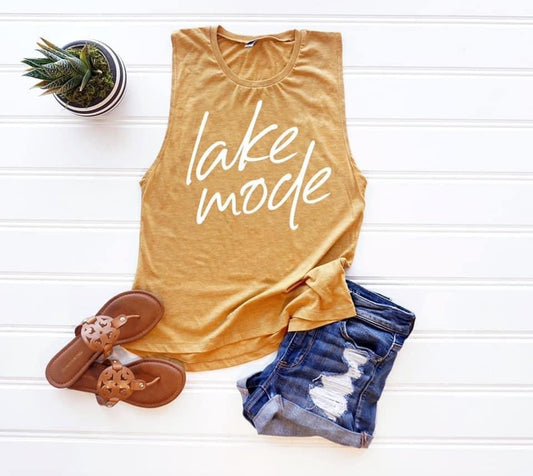 lake mode White Bella Racerback