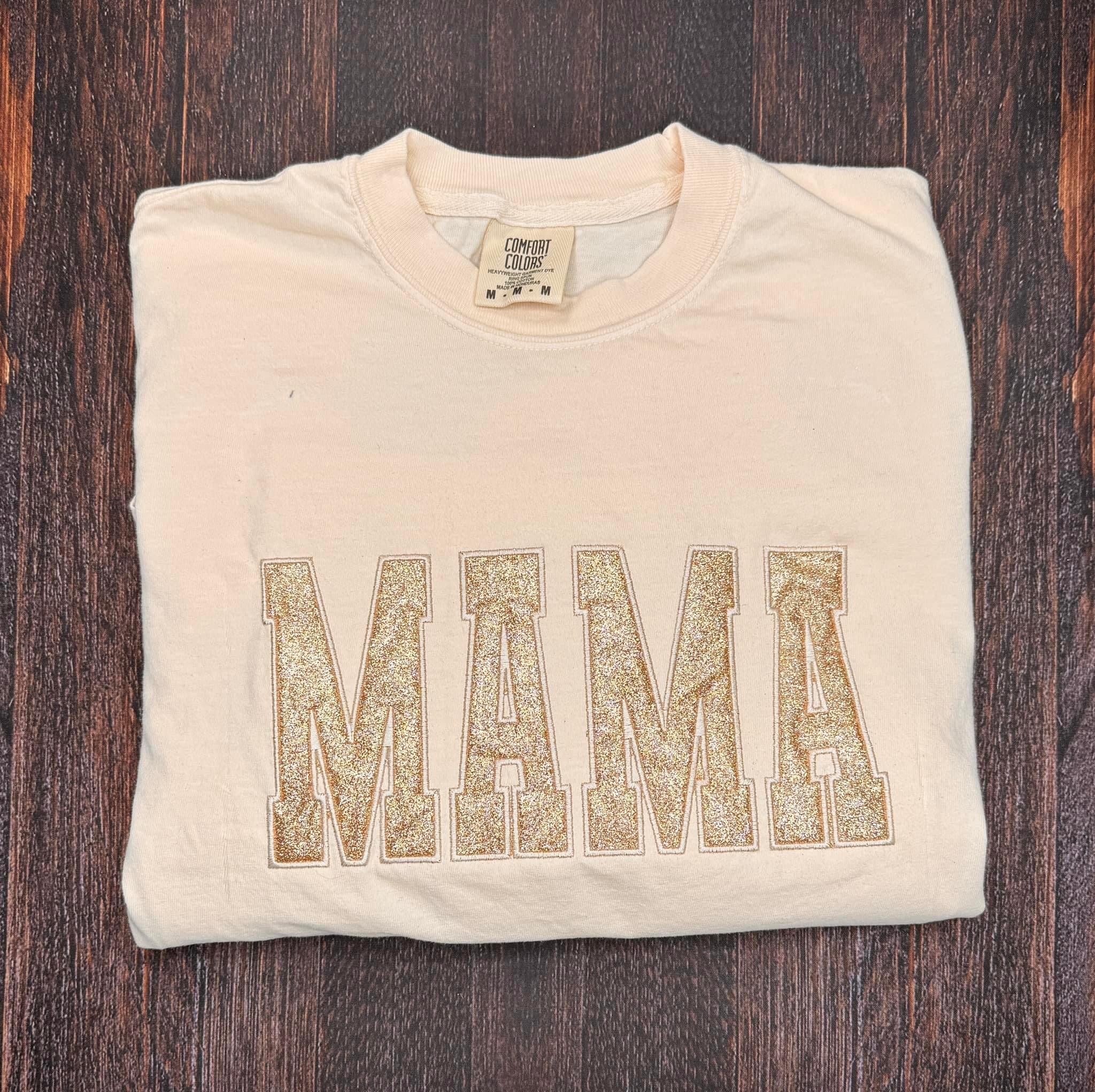 CUSTOM Glitter Embroidery Long Sleeve Comfort Colors