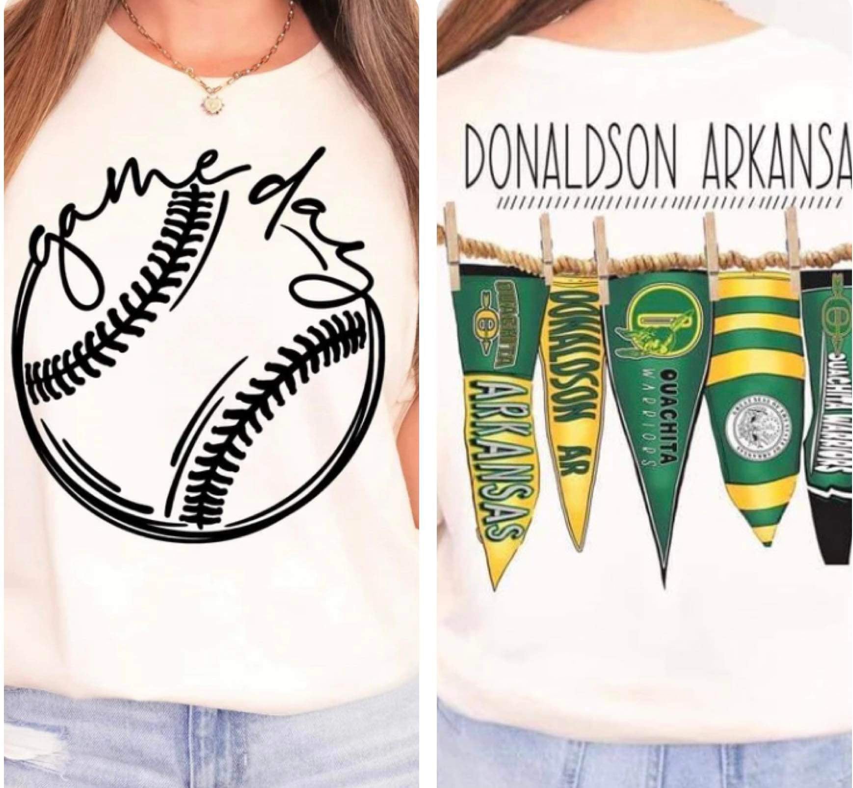 Donaldson Arkansas Baseball Pennant Flags Comfort Colors
