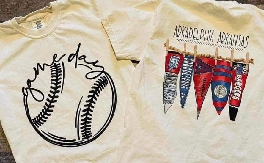 Arkadelphia Arkansas Baseball Pennant Flag Comfort Colors