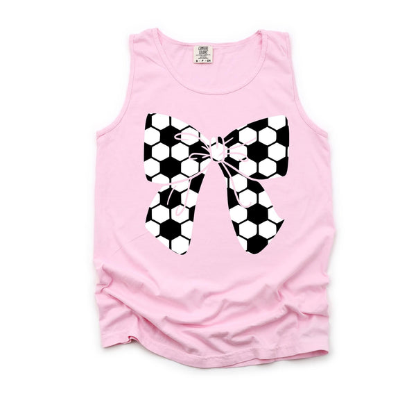 Soccer Cheer Bow Spangle Tees Comfort Colors
