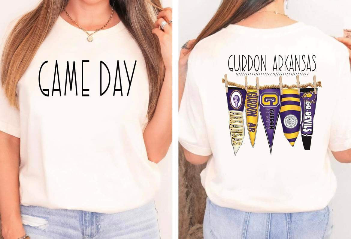 Gurdon Arkansas Game Day Pennant Flags Comfort Colors