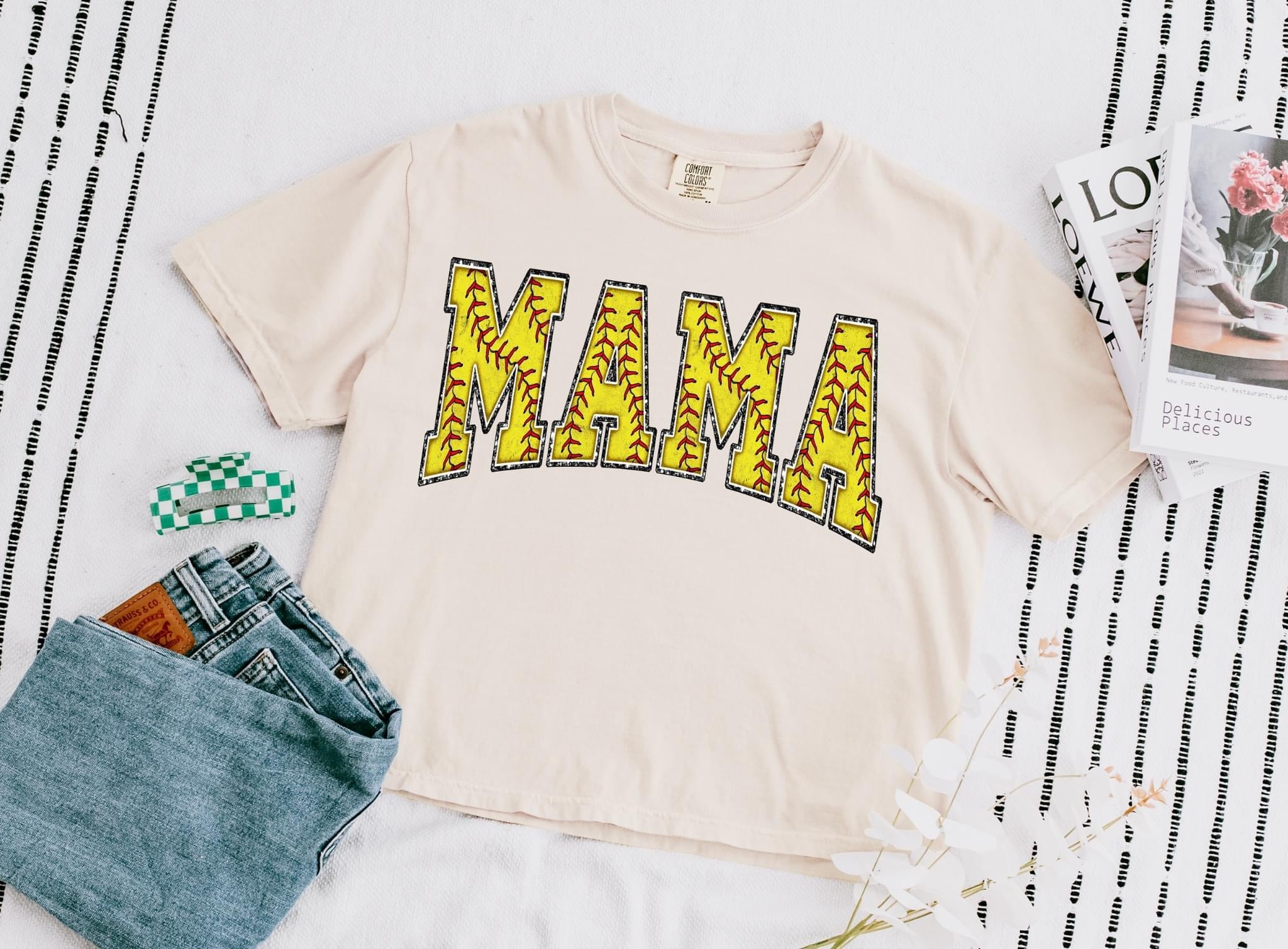 Softball Mama Comfort Colors Boxy Tee