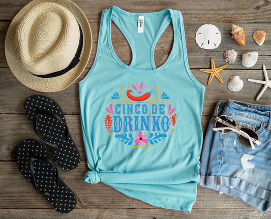 Cinco De Drinko Racerback Tank