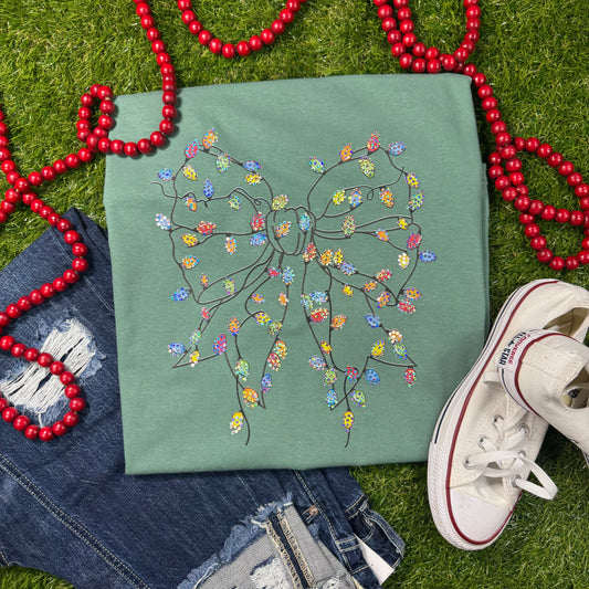 Christmas Lights Bow Spangle