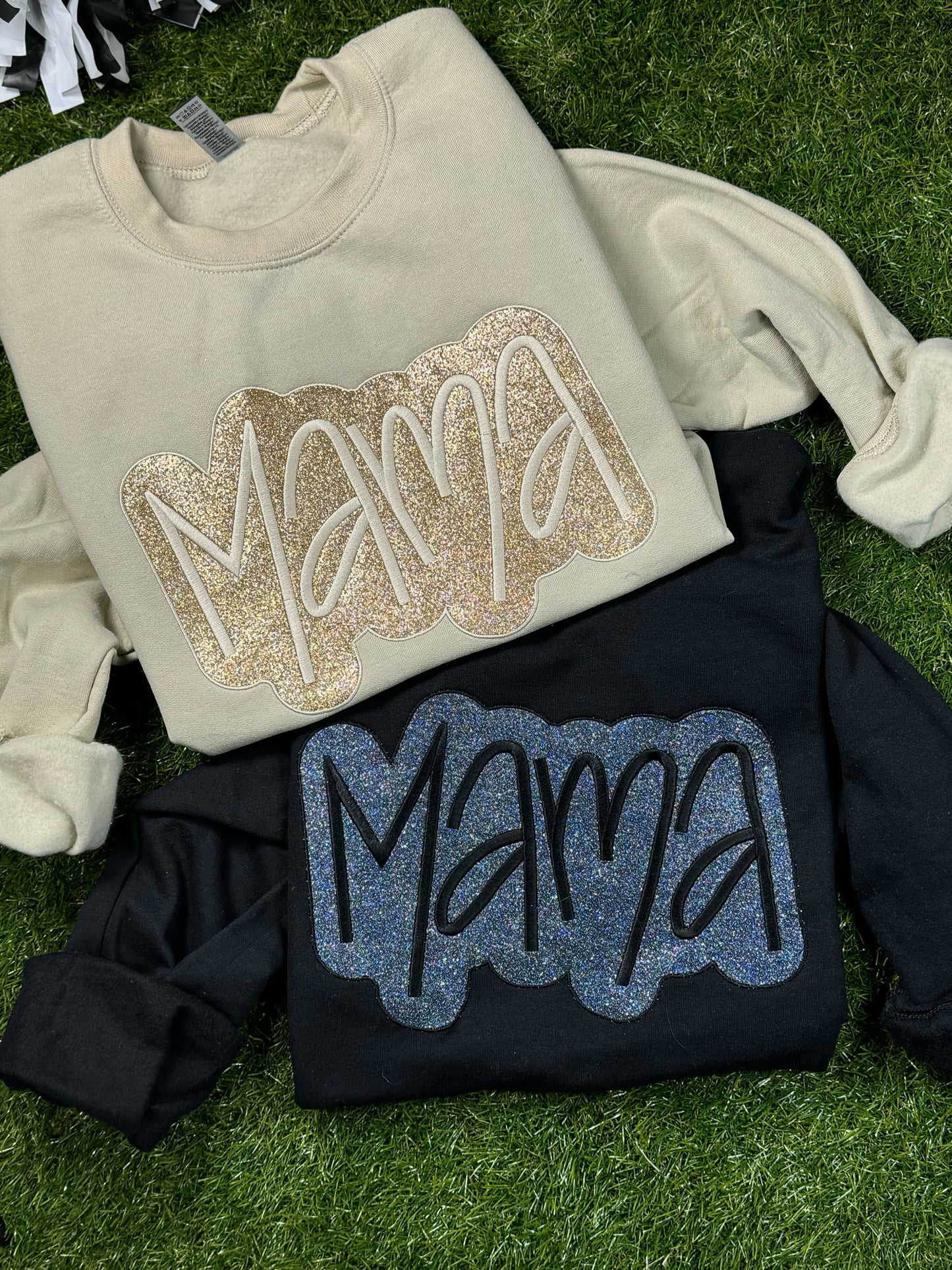 Custom Monochromatic Glitter Embroidered Fleece
