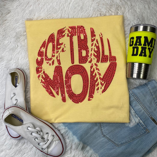 Custom Softball Mom Spangle Comfort Colors