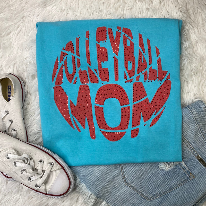 Custom Volleyball Mom Spangle Comfort Colors