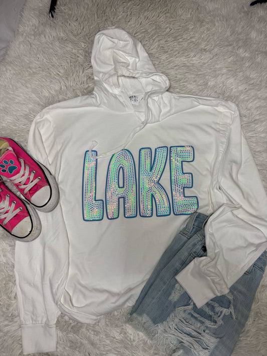 Lake Hooded Spangle Tee Beach wash