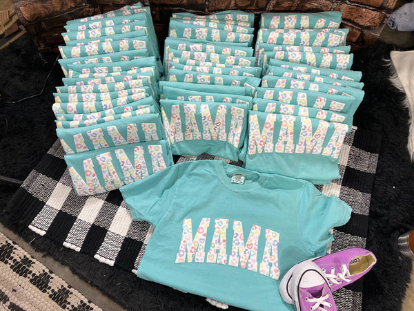 Mama Pastel Printed Puff Comfort Colors