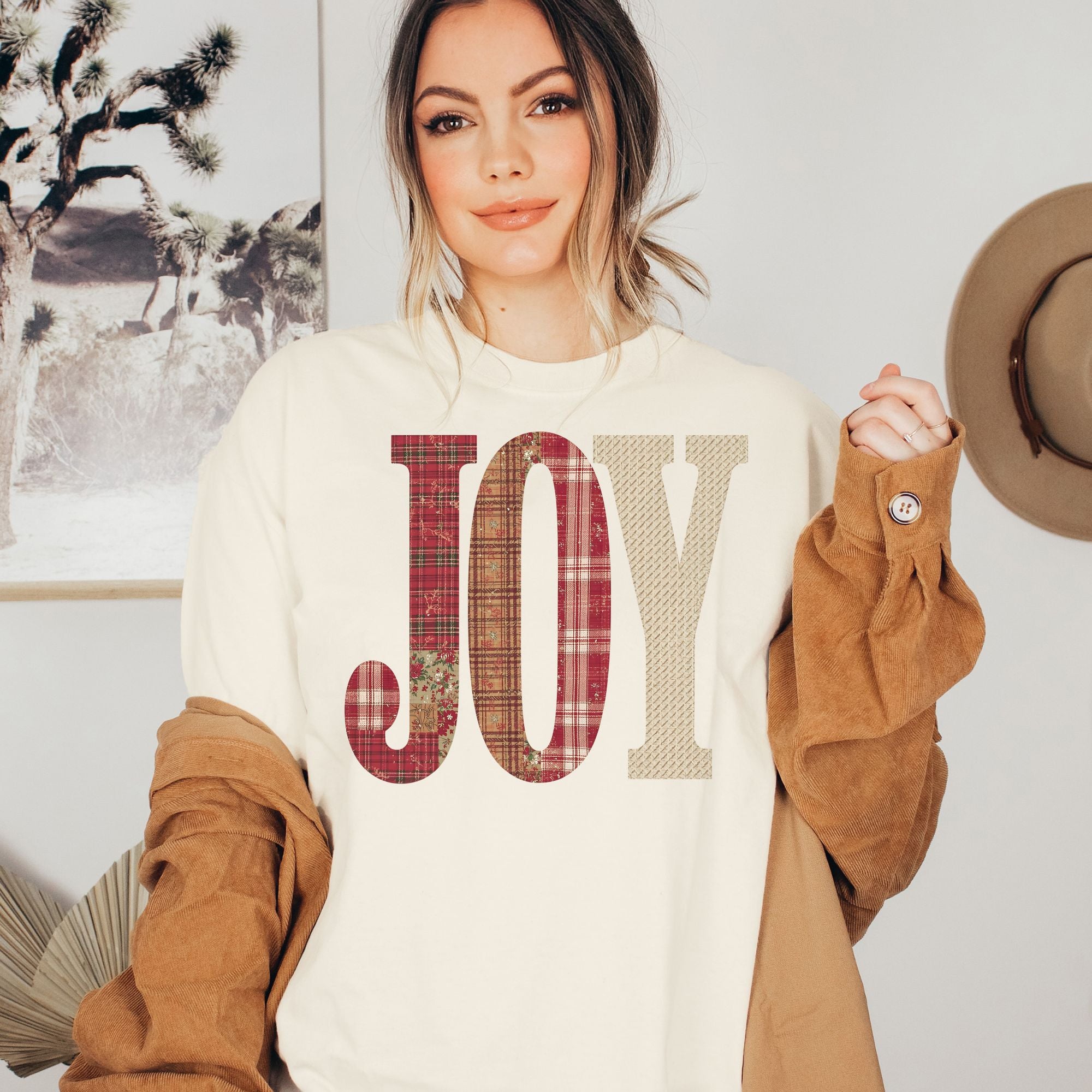 JOY Faux Christmas Patchwork