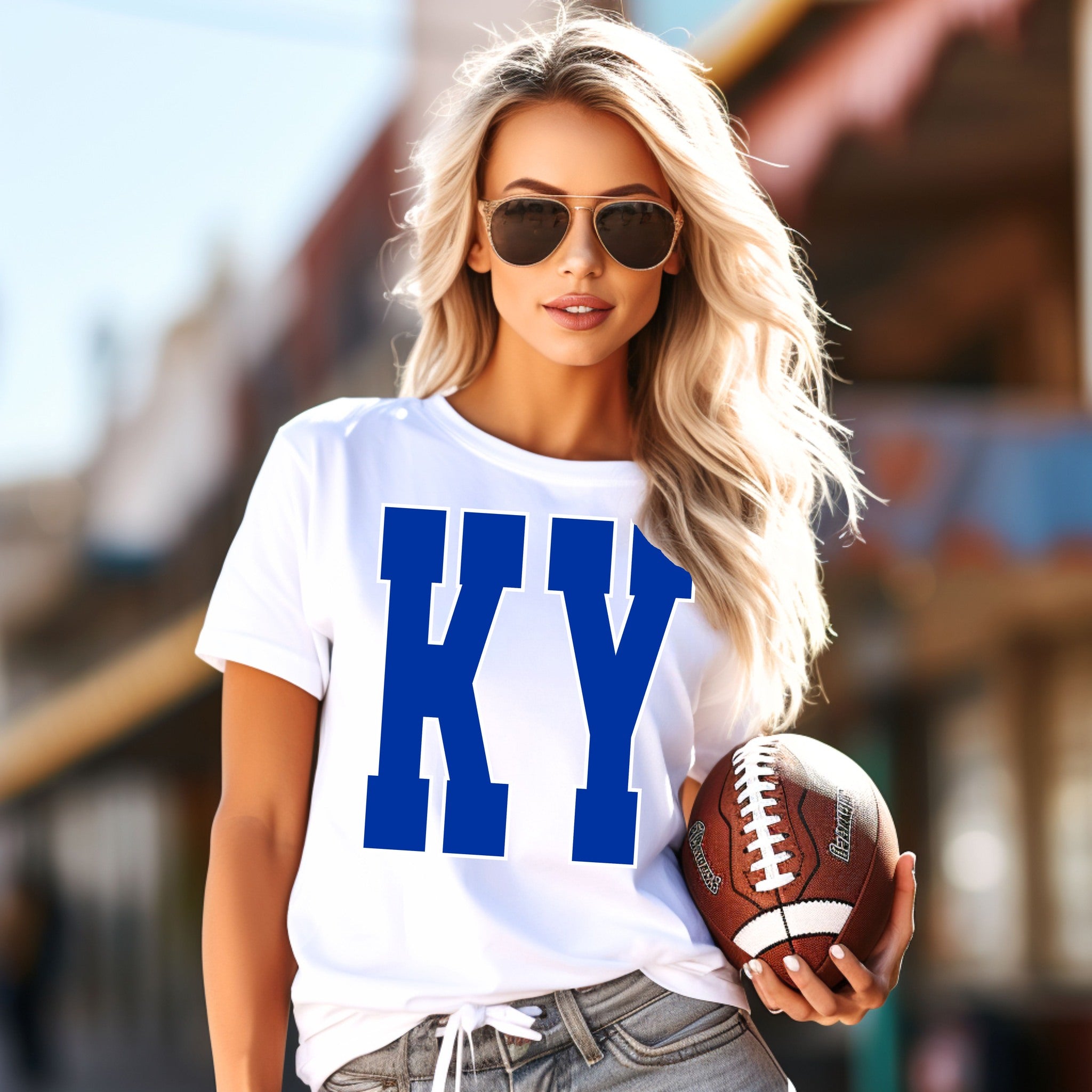 KY Kentucky Blue Inside White Outside Spangle Comfort Colors