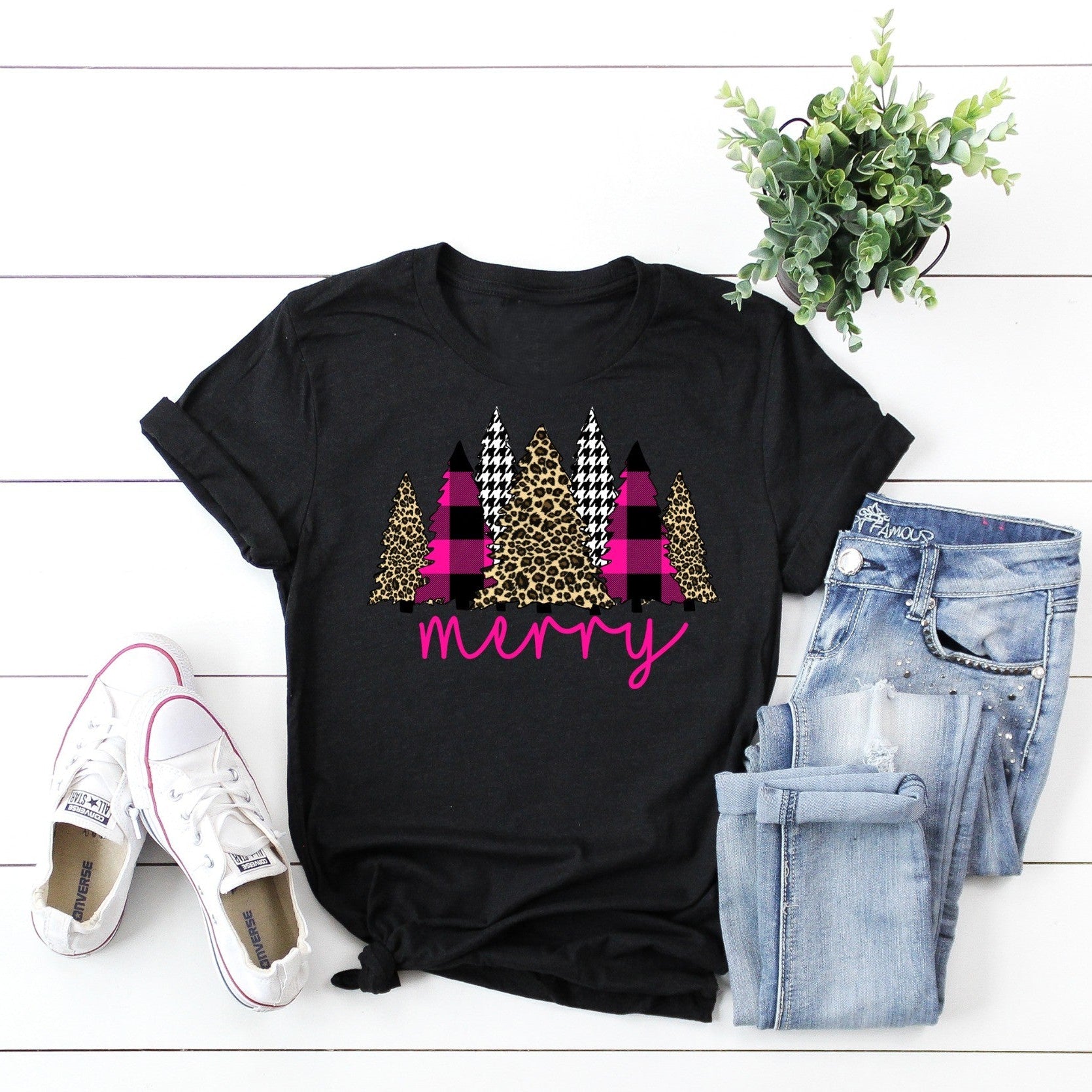 Neon Pink Christmas Trees