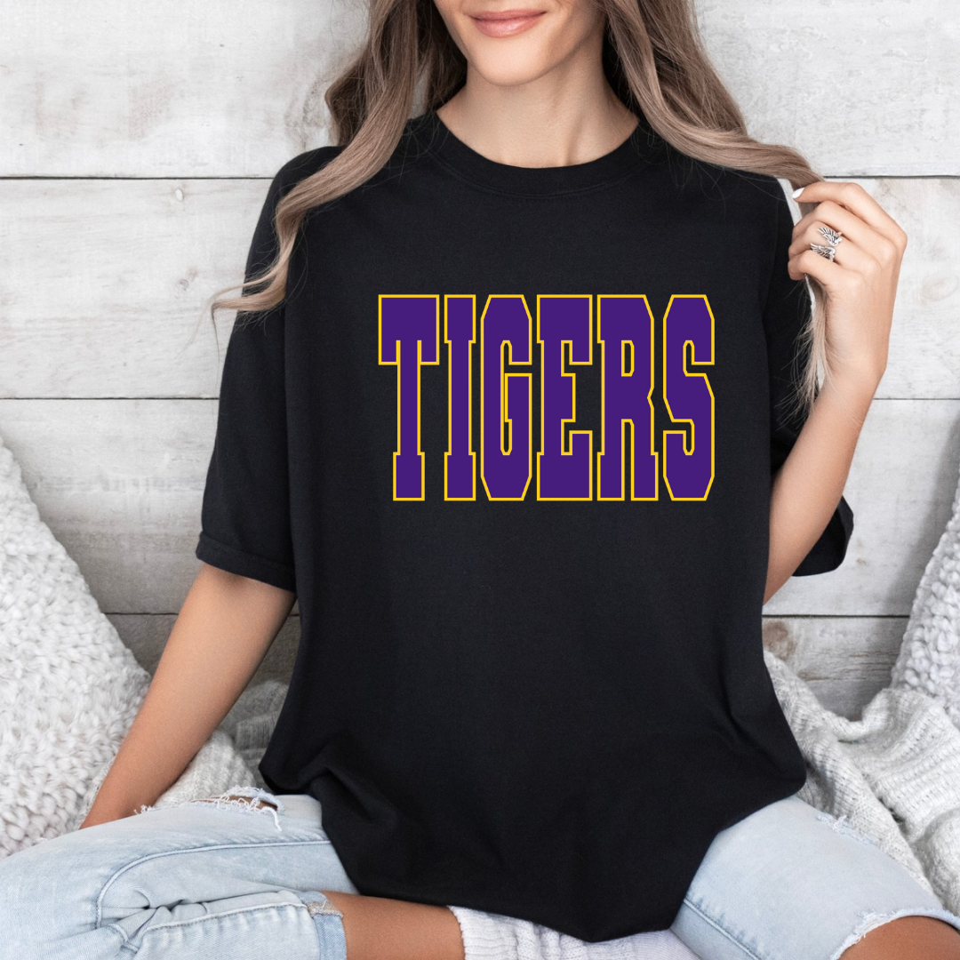 Tigers Purple Gold Yellow Comfort Colors