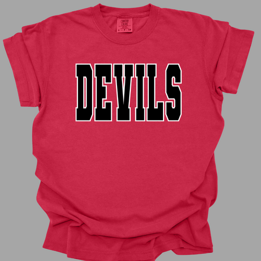 Devils Black White Spangle Comfort Colors