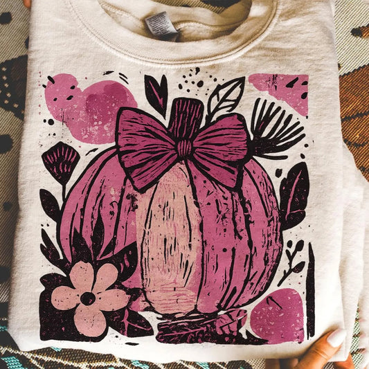 Pumpkin Distressed Pink