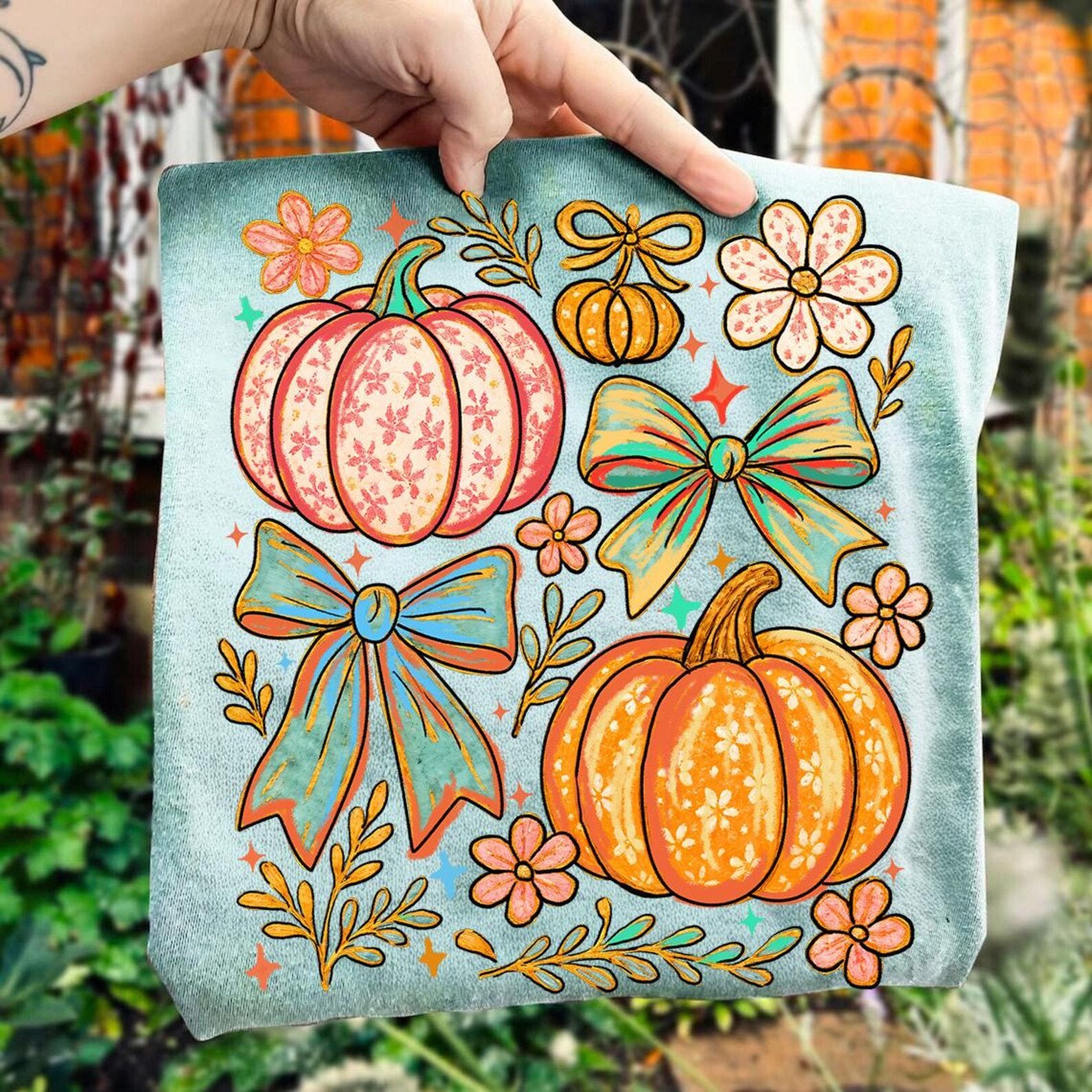 Pumpkin with Flower design