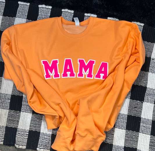 Mama Pink Puff White Outline