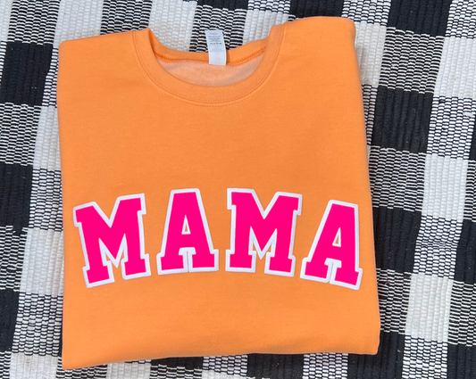 Mama Pink Puff White Outline