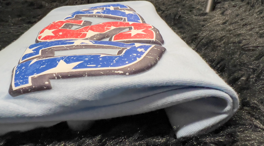 USA Red White and Blue Printed Puff