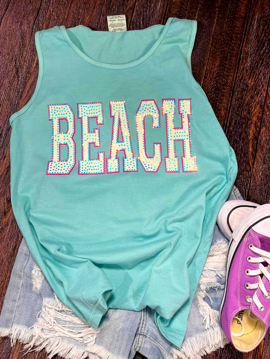 Beach Spangle Comfort Colors Tank Top