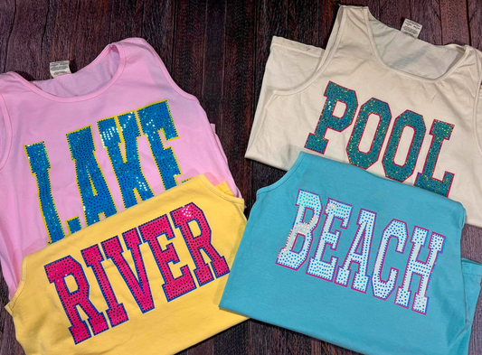 Beach Spangle Comfort Colors Tank Top