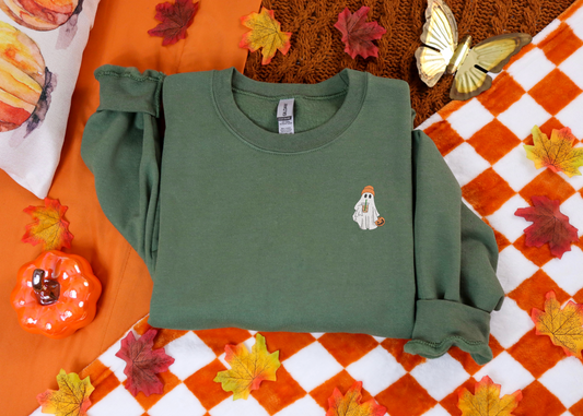 Embroidered Ghost Coffee Pocket