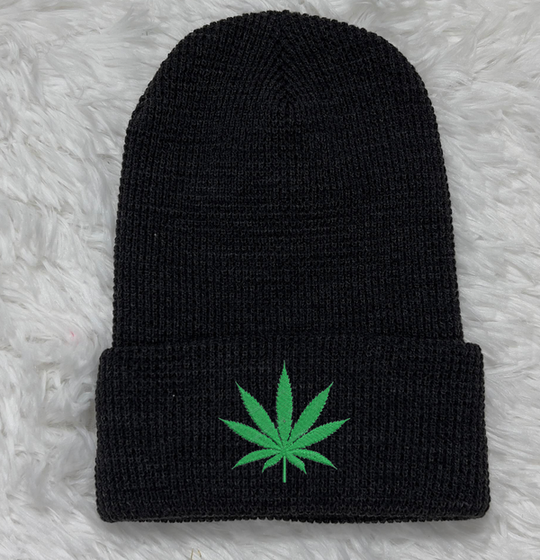 Weed Embroidery Beanie