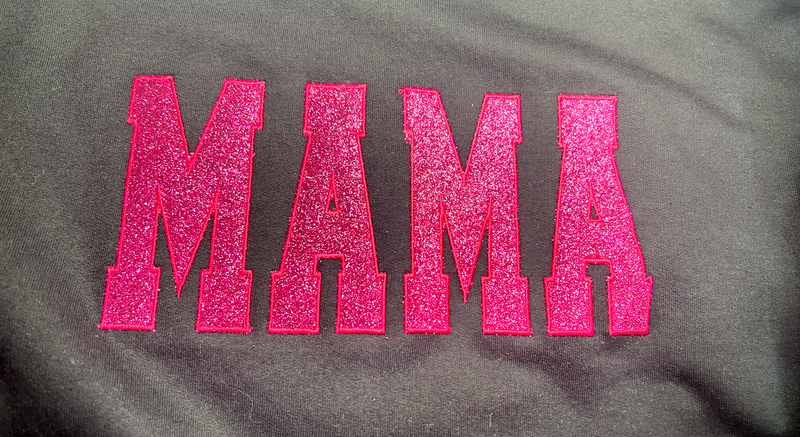 MAMA Pink Glitter Embroidery