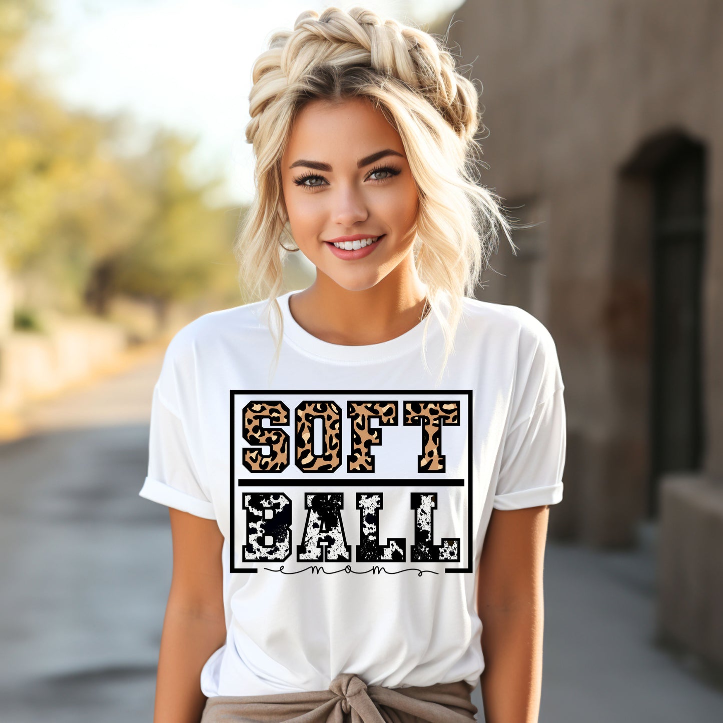 Softball Mom Leopard Cow