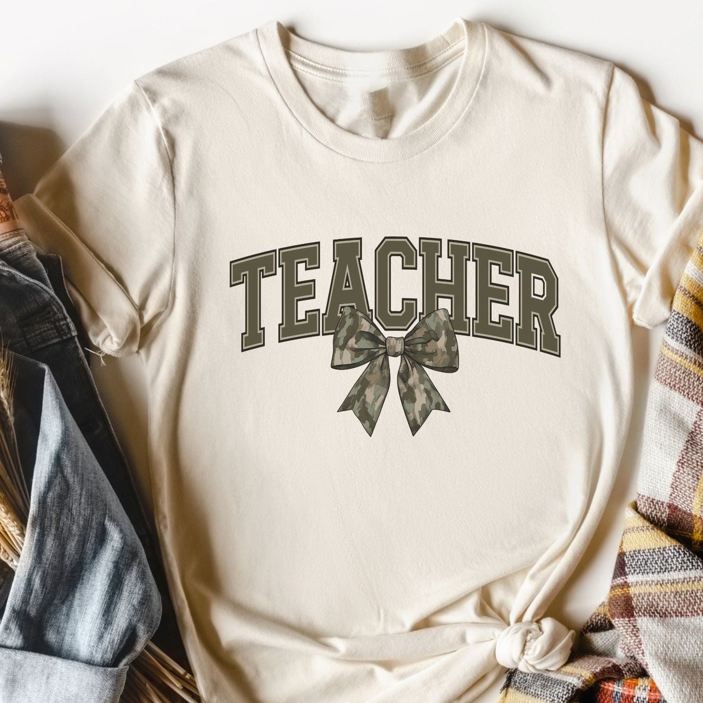 Teacher Camo Bow