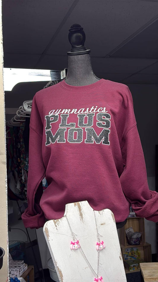 Gymnastics Plus Mom - Glitter embroidery