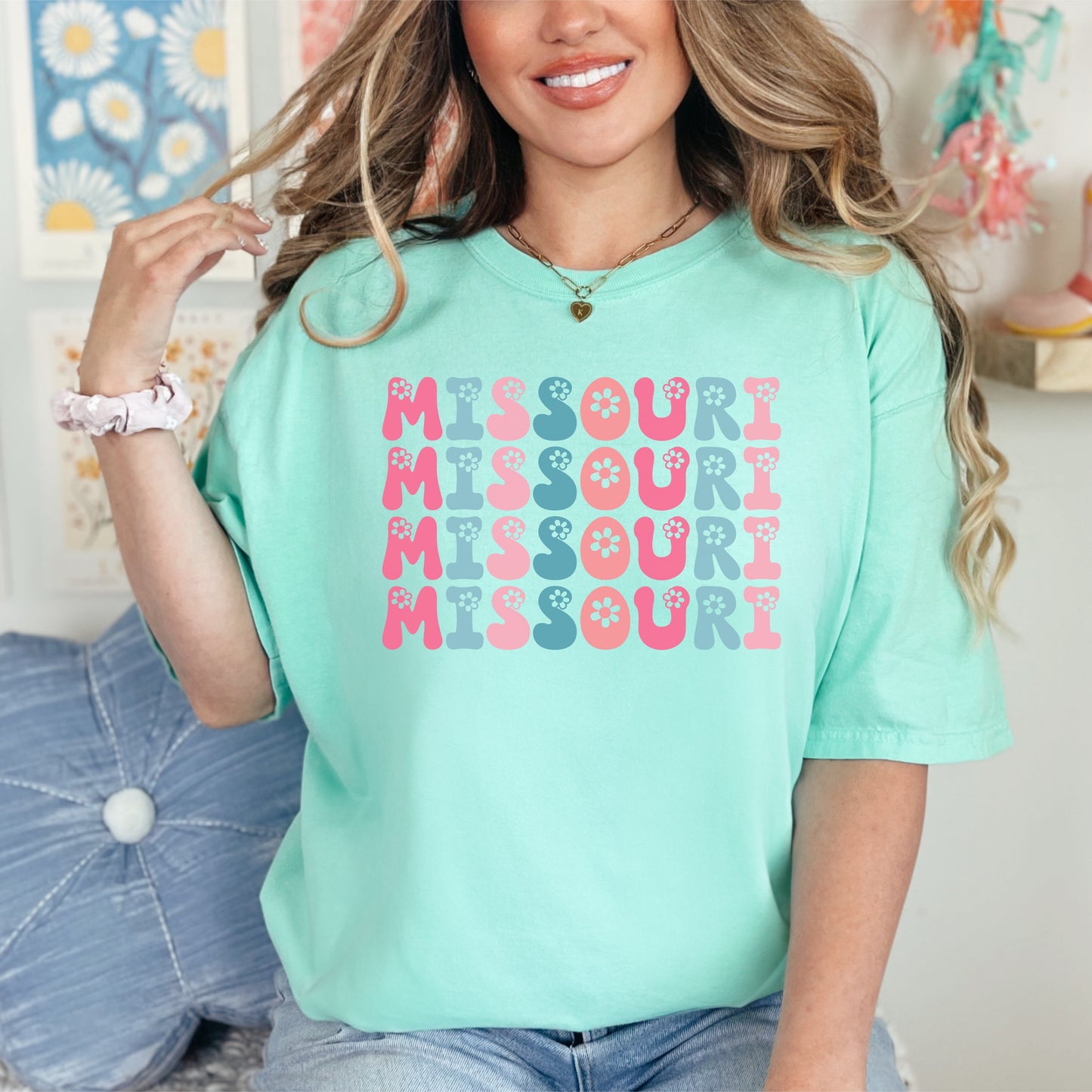 Custom State Flower Repeat Tee