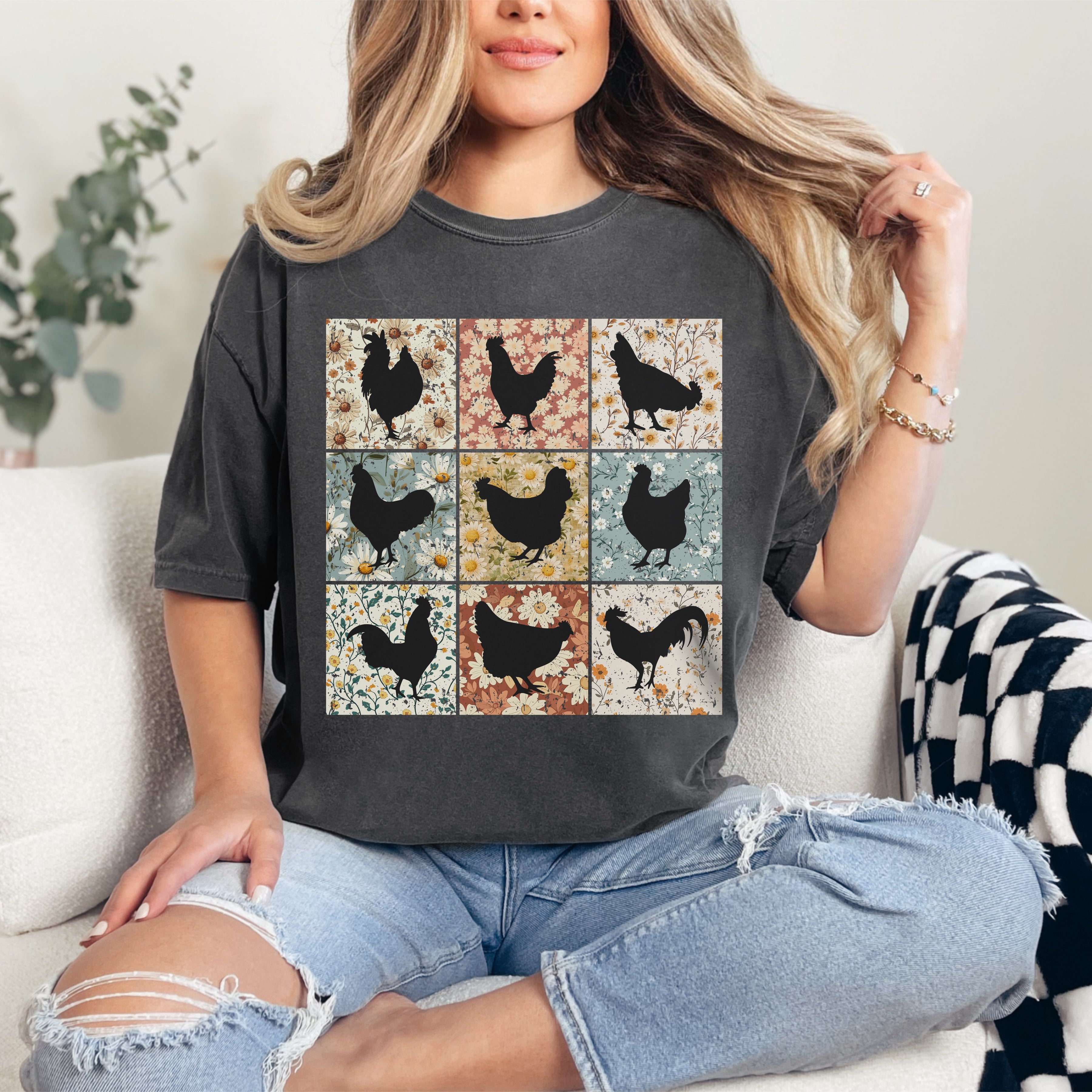 Floral Chickens