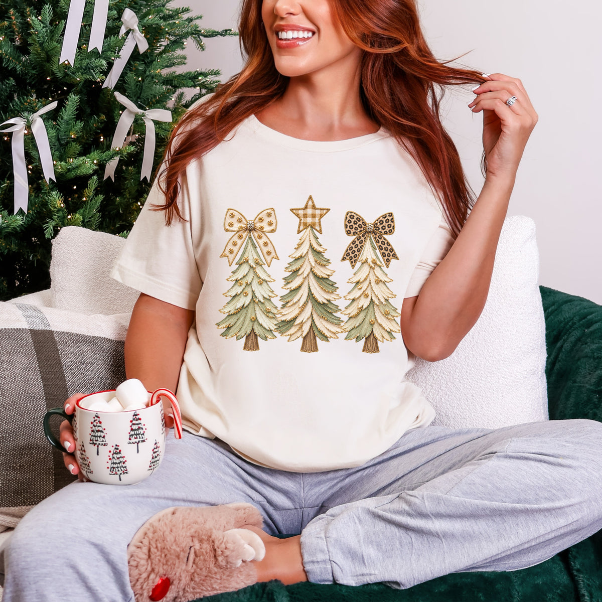 Jeweled Trio of Christmas Trees Sale Tee