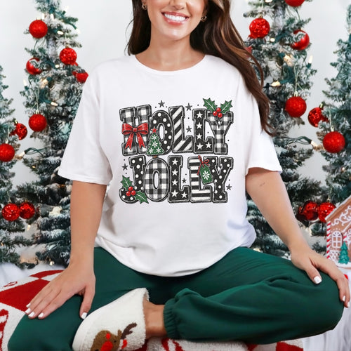 Holly Jolly Black White