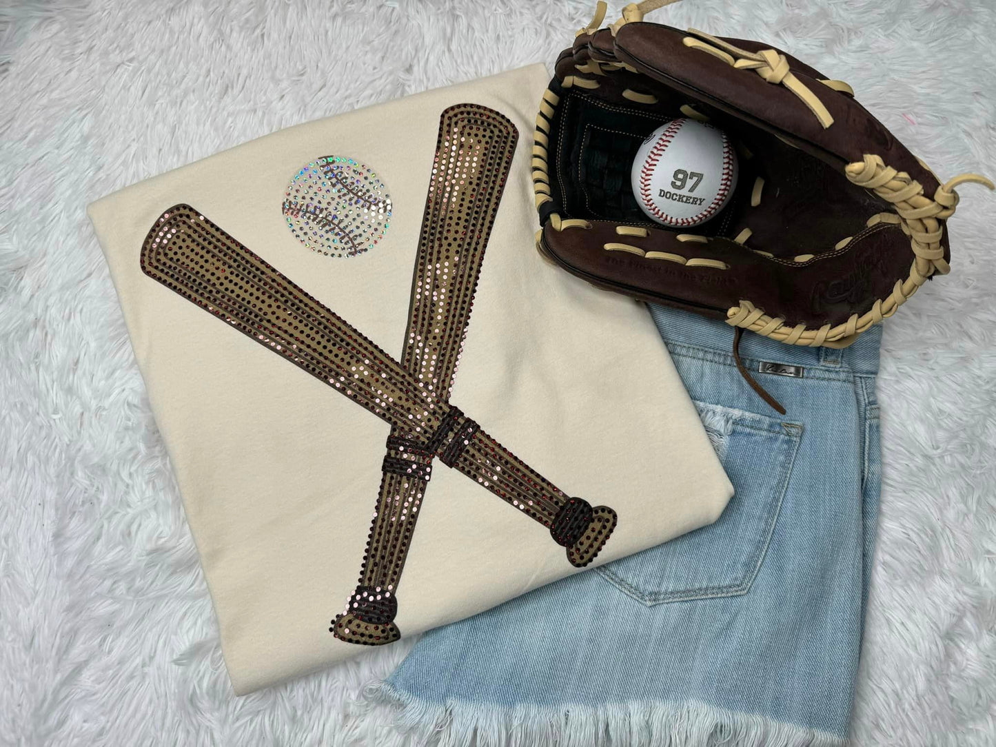 Two Bats with Ball - Comfort Colors Spangle