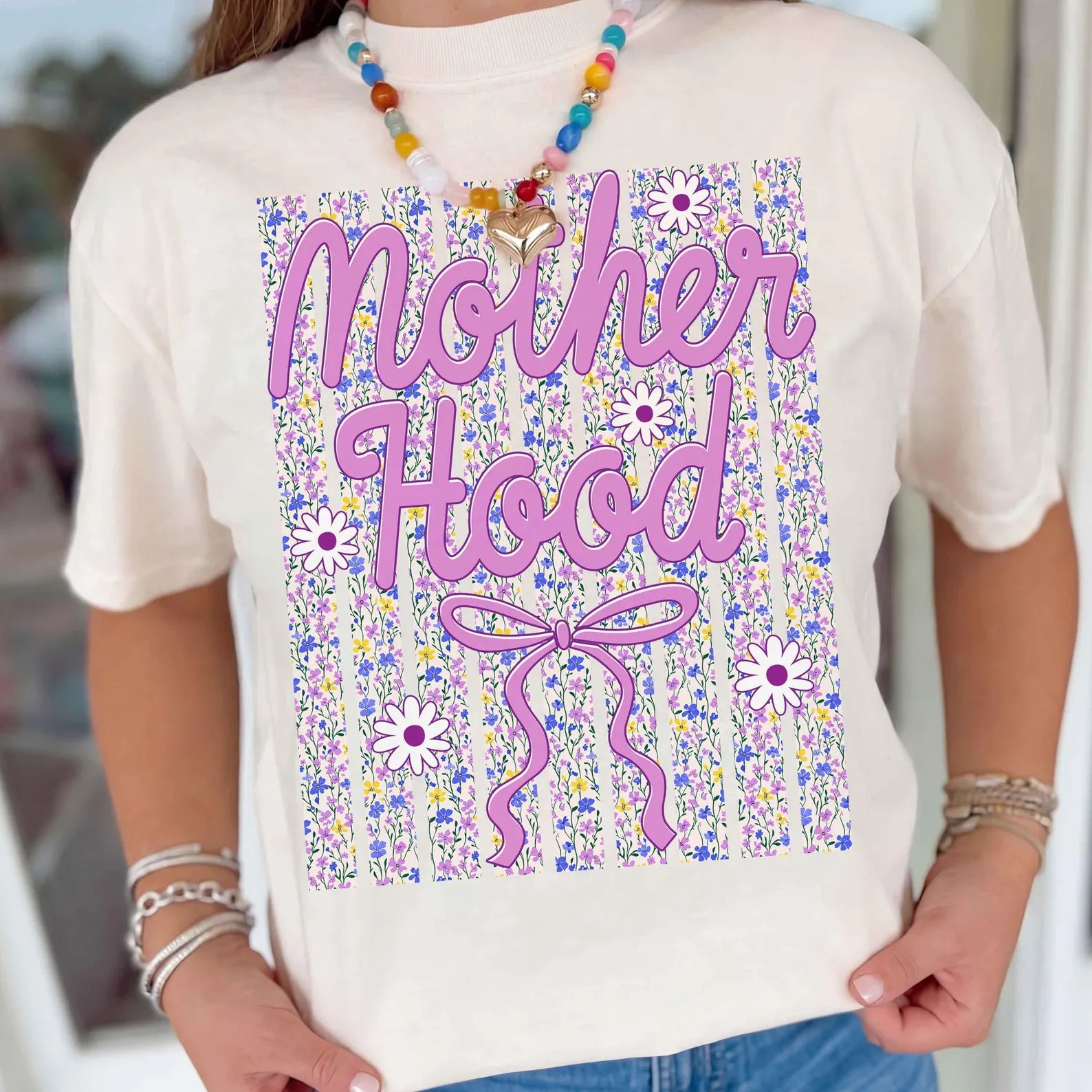 Mother hood floral striped