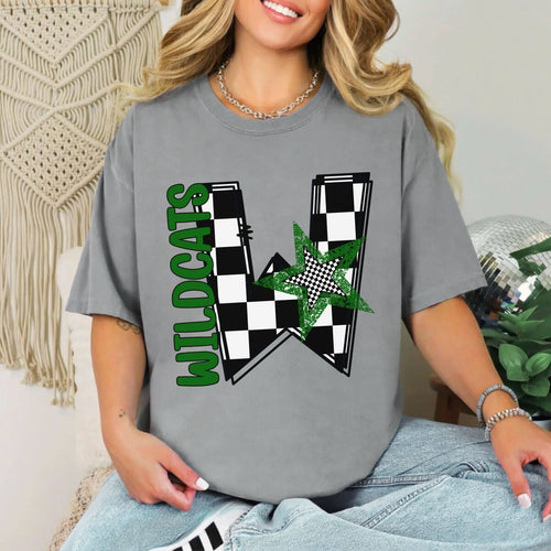 Custom Checkered Star Mascot Tee
