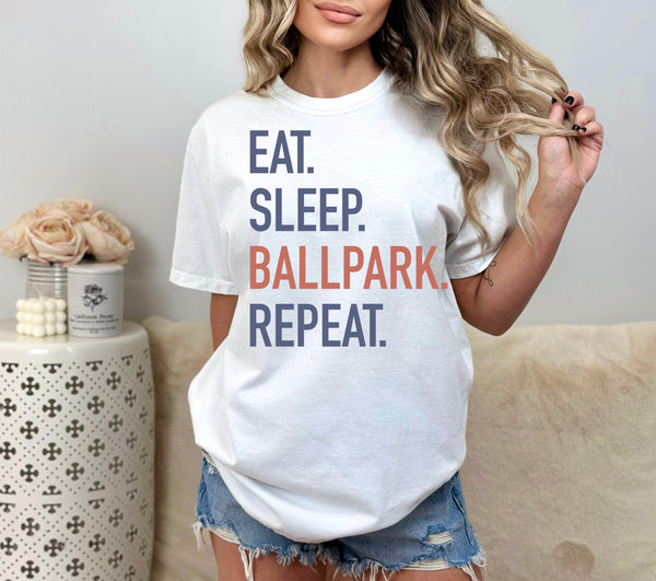 Eat Sleep Ballpark Tee