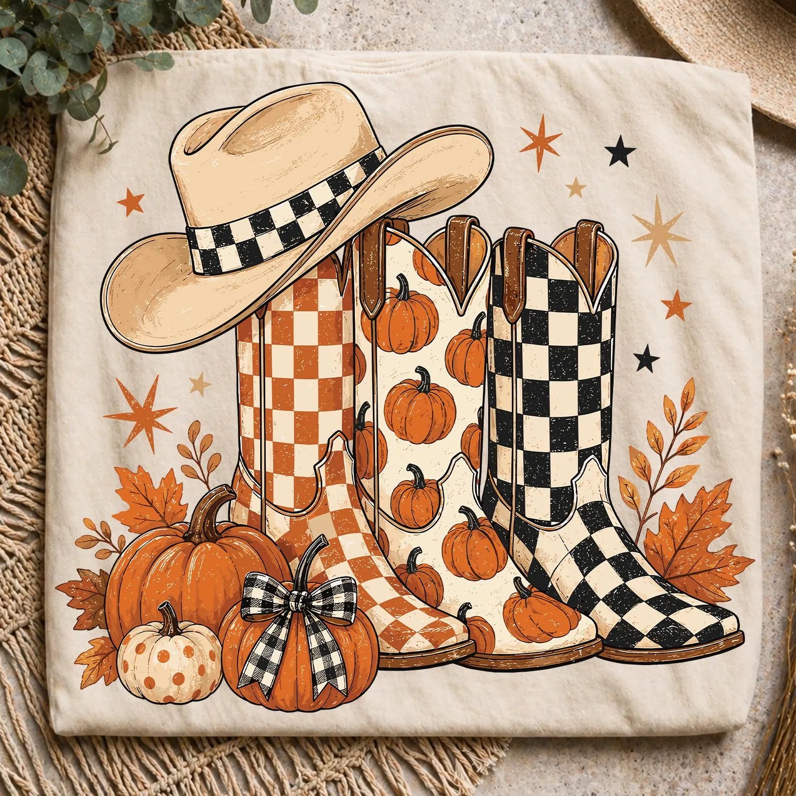 Fall cowboy boots tee