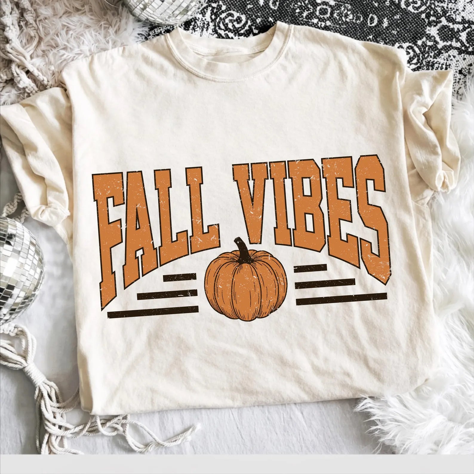 Fall Vibes varsity pumpkin tee
