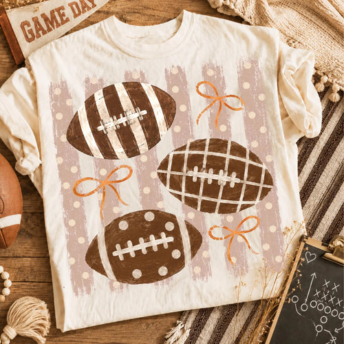 Footballs and Bows Tee
