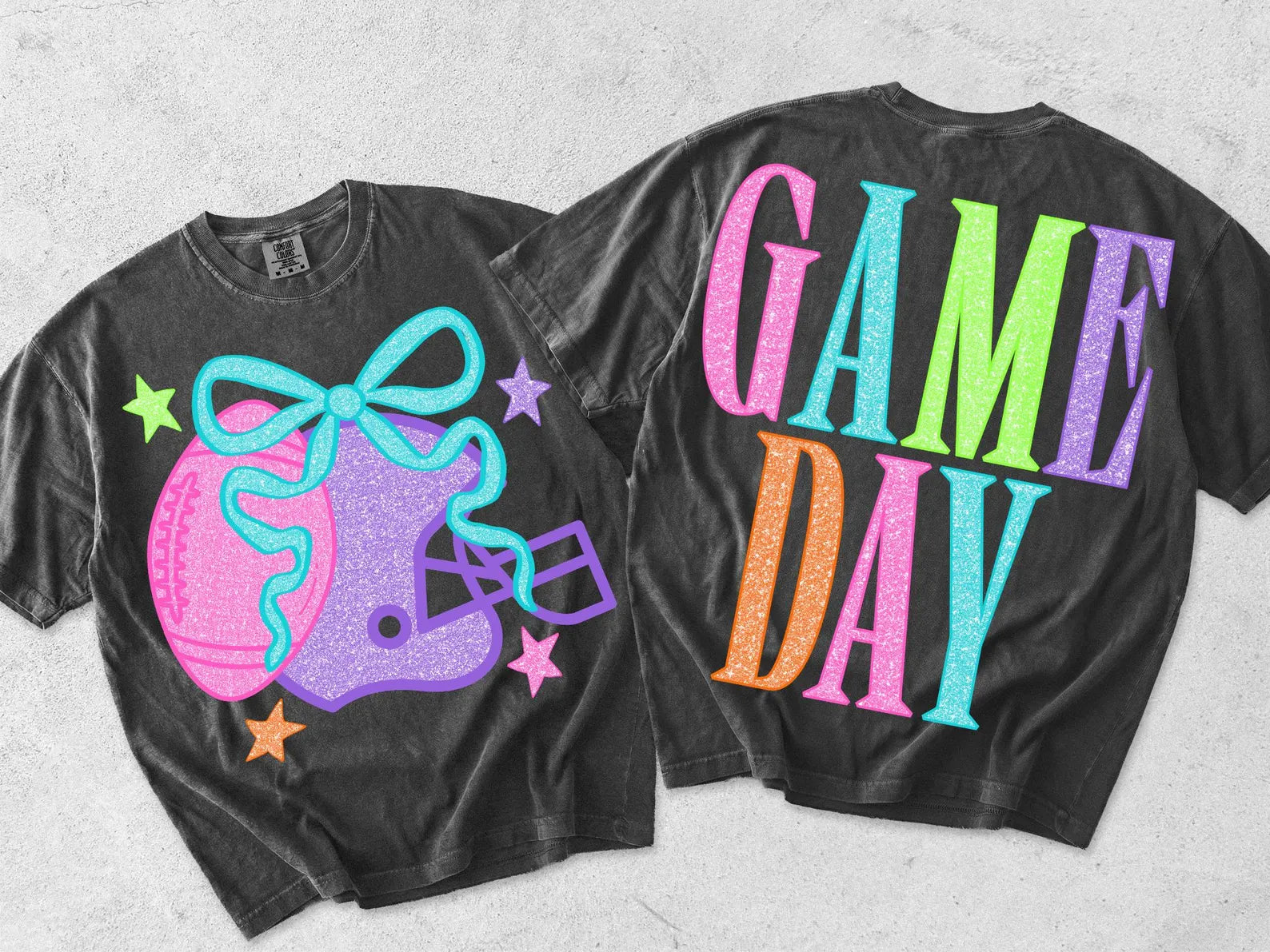 Game Day football front and back tee